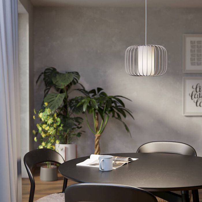 Aluminiowa industrialna lampa wisząca beżowa, Safira