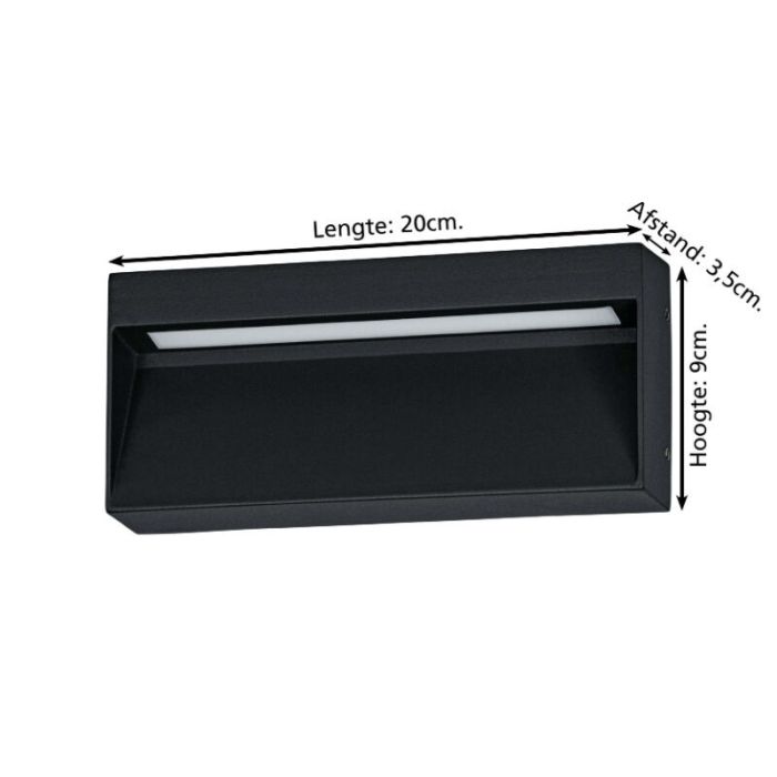 Aluminiowa nowoczesna lampa zewnętrzna czarna, Lamar, 4,8W, regulowana ciepła do zimnej bieli LED, IP65