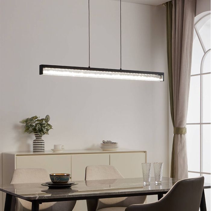 Kryształowa design lampa wisząca czarna, Aarnoud, 6W, regulowana ciepła do zimnej bieli LED, z dotykowy ściemniacz