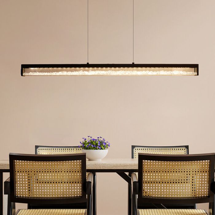 Kryształowa design lampa wisząca czarna, Aarnoud, 6W, regulowana ciepła do zimnej bieli LED, z dotykowy ściemniacz