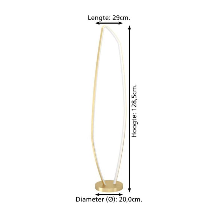 Aluminiowa design lampa stojąca złota, Samson, 25,2W, 3000K LED, z przełącznik
