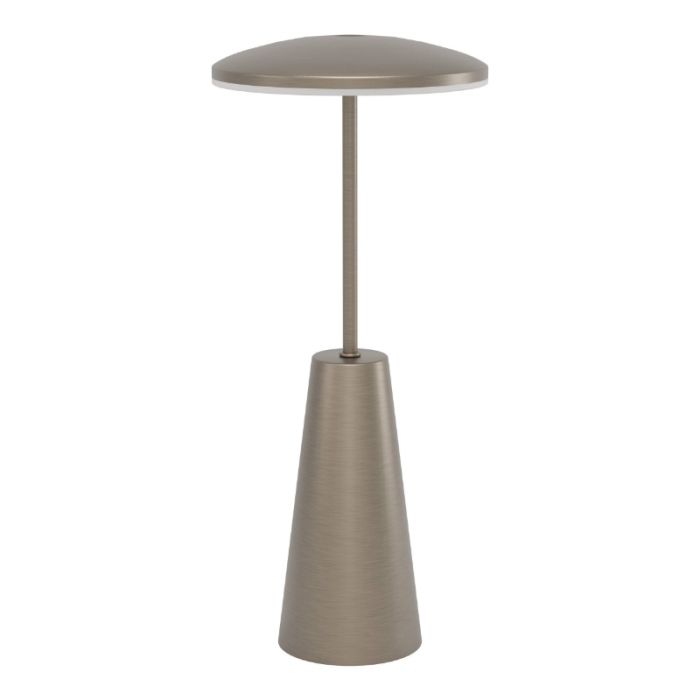 Stalowa nowoczesna lampa stołowa brązowa, Ishika, 2,8W, white switch LED, IP54, z dotykowy ściemniacz