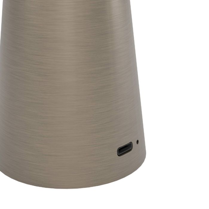 Stalowa nowoczesna lampa stołowa brązowa, Ishika, 2,8W, white switch LED, IP54, z dotykowy ściemniacz