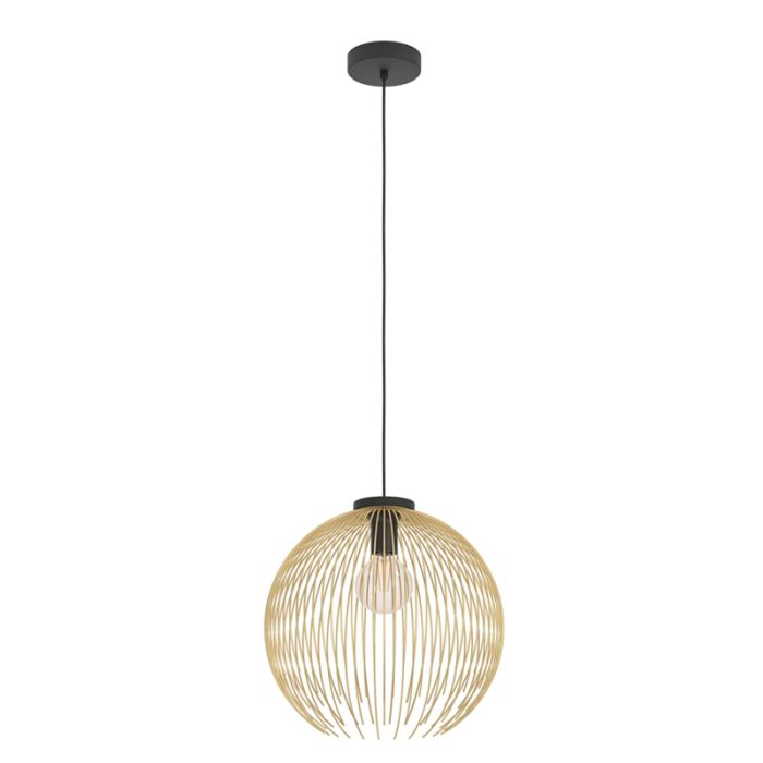 Stalowa industrialna lampa wisząca złota, Keimpe