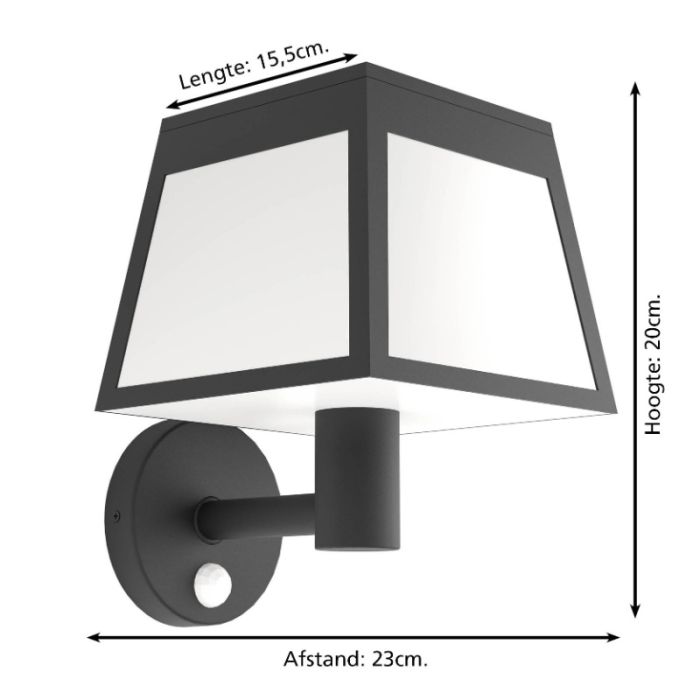 Plastikowy kinkiet solarny zewnętrzny czarny, Imelda, 7,5W, 3000K LED, IP65