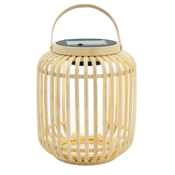 Drewniana lampa solarna stołowa brązowa, Hanin, 3,3W, 4000K LED, IP44, z przełącznik