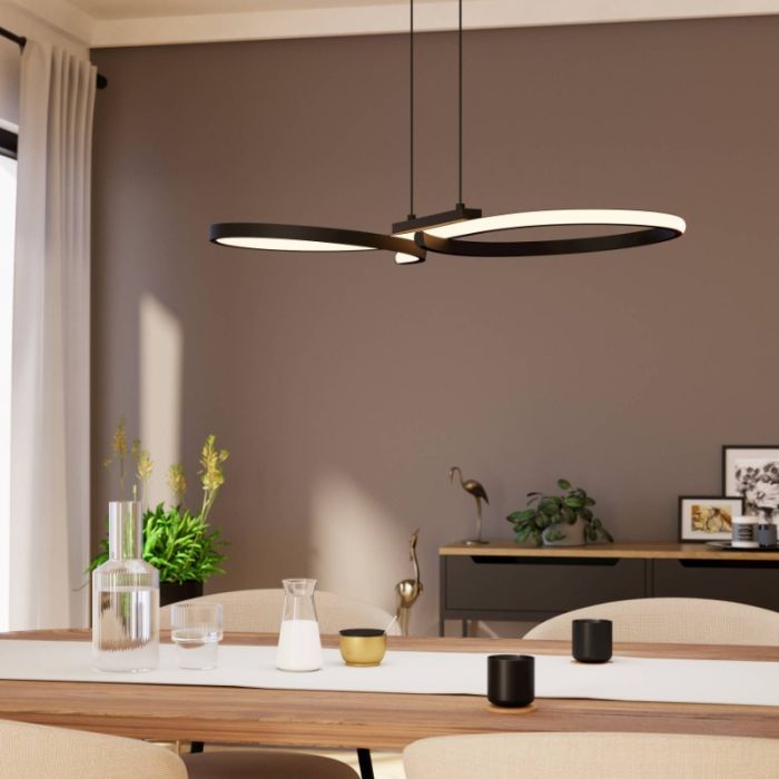 Aluminiowa nowoczesna lampa wisząca czarna, Thekla, 21W, 3000K LED