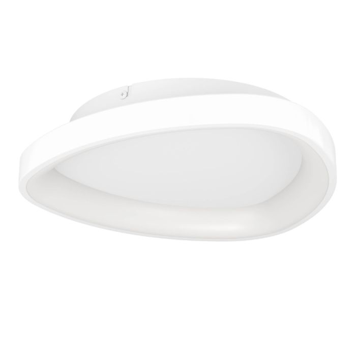 Plastikowa nowoczesna lampa sufitowa biała, Shauni, 12W, regulowana ciepła do zimnej bieli LED, z pilot