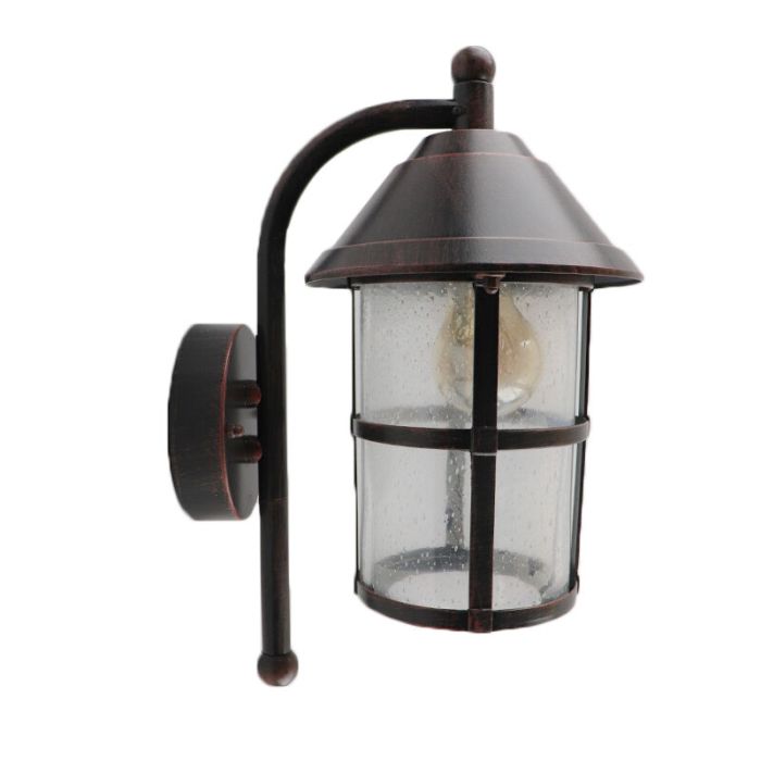 Szklana klasyczna lampa zewnętrzna brązowa, Gisele, IP23