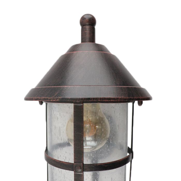 Szklana klasyczna lampa zewnętrzna brązowa, Gisele, IP23