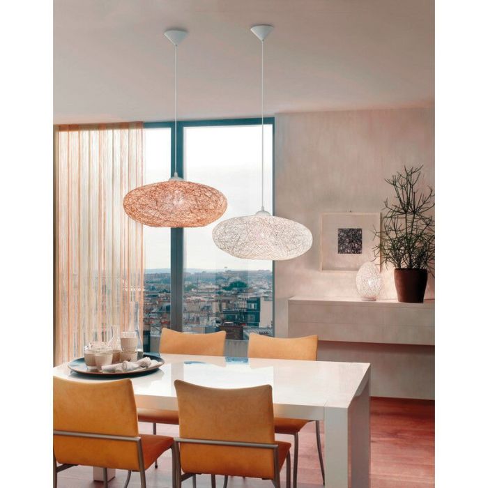 Plastikowa design lampa wisząca beżowa, Hero
