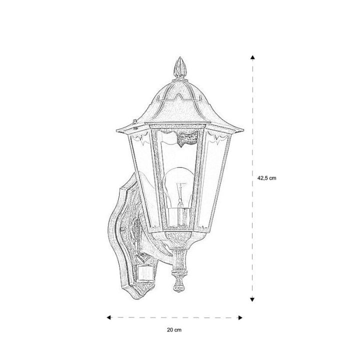 Aluminiowy klasyczny kinkiet zewnętrzny z czujnikiem ruchu czarny, Leanna, IP44