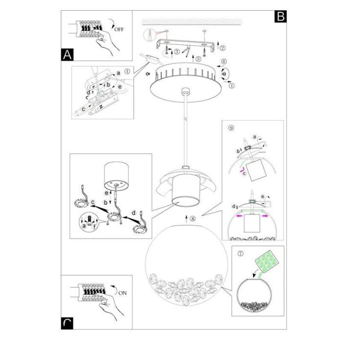 Szklana design lampa wisząca chromowana, Jorg, 5W, 3000K LED