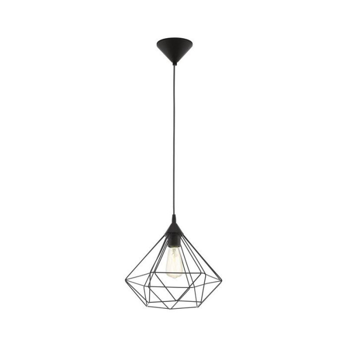 Metalowa industrialna lampa wisząca czarna, Costel