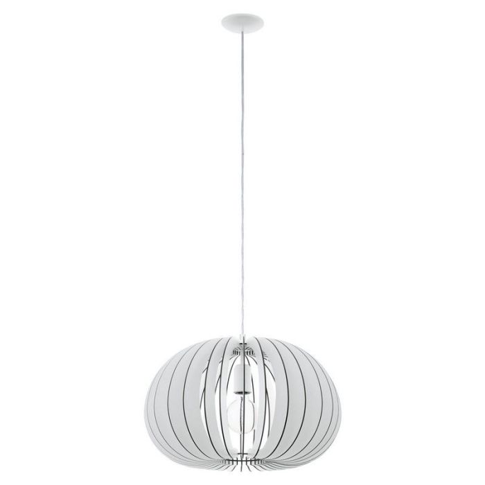 Drewniana rustykalna lampa wisząca biała, Bergama
