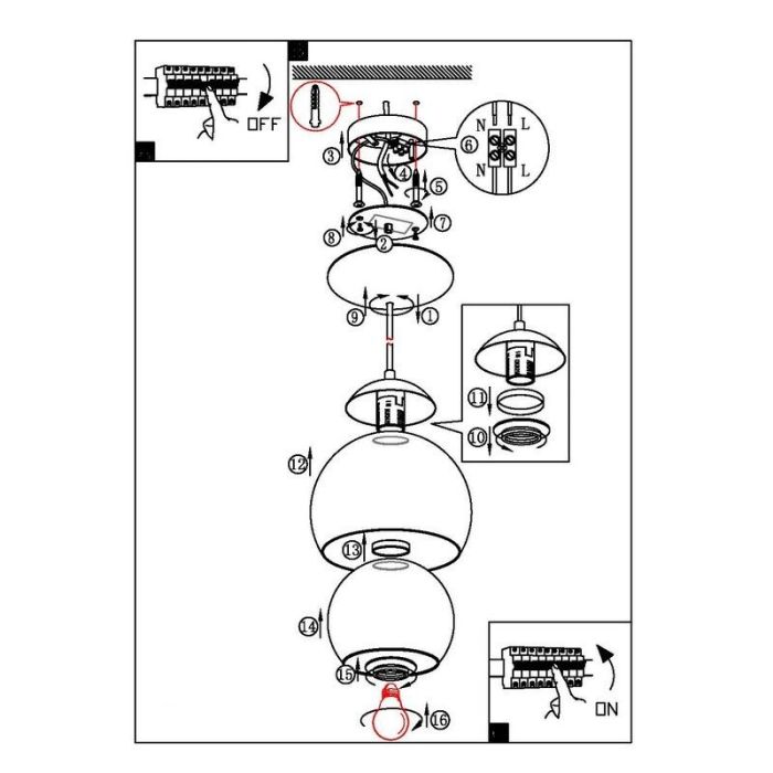 Szklana design lampa wisząca chromowana, Iroma