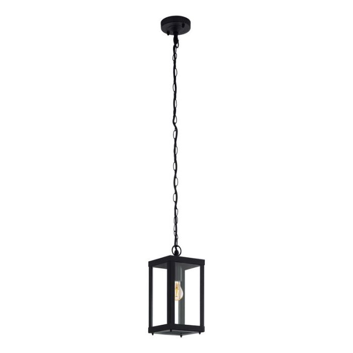 Stalowa industrialna lampa zewnętrzna czarna, Alihan, IP44