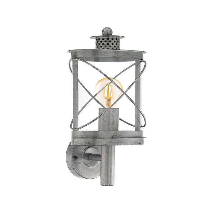 Plastikowa lampa zewnętrzna srebrna, Alisia, IP44