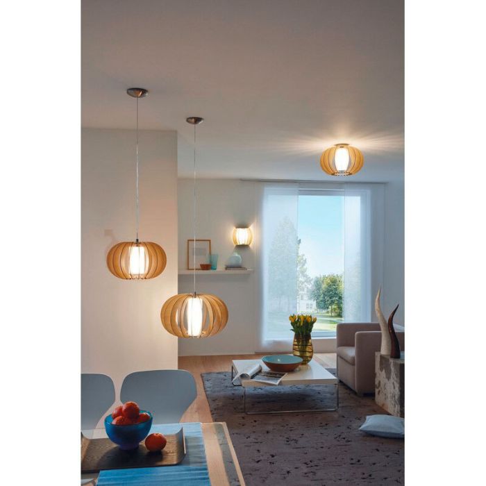 Drewniana lampa wisząca rustykalna, Kiran