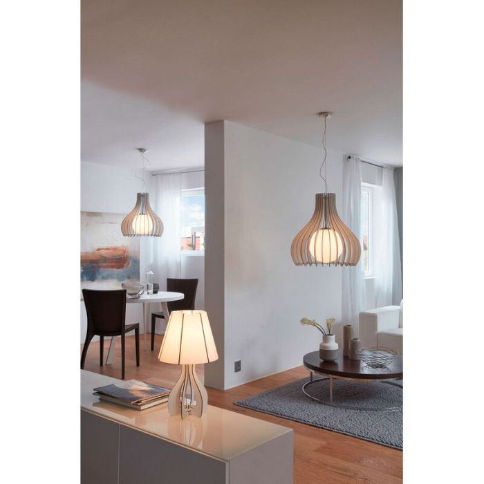 Drewniana lampa wisząca biała, Betsy