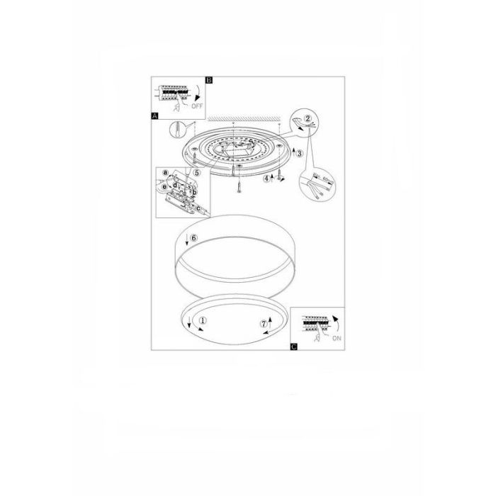 Tkanina lampa sufitowa ciemnoszara, Guido, 18W, 3000K LED
