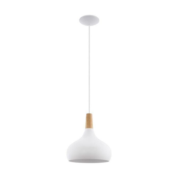 Stalowa lampa wisząca biała, Tjebbe