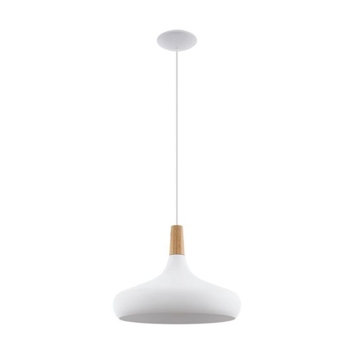 Stalowa lampa wisząca biała, Tjebbe