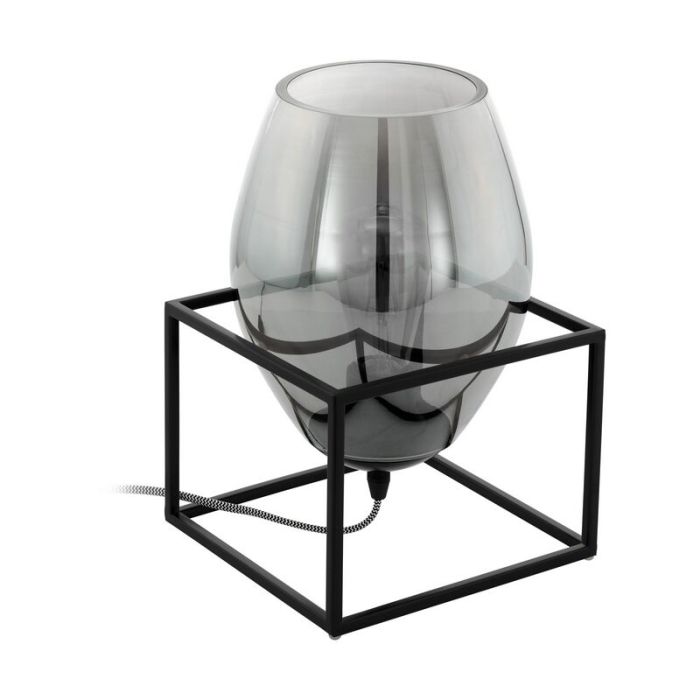 Stalowa design lampa stołowa czarna, Josephus, z przełącznik