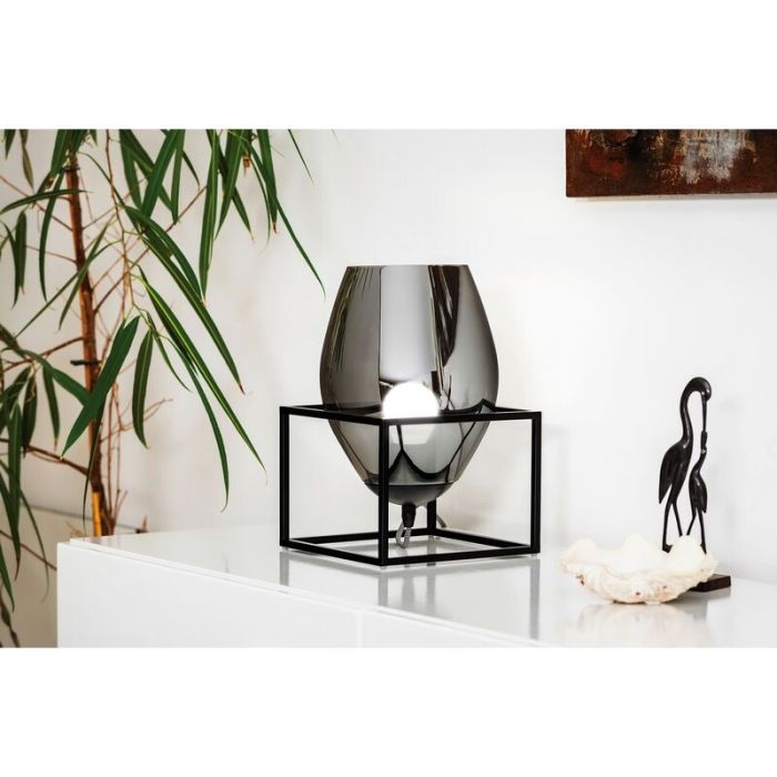 Stalowa design lampa stołowa czarna, Josephus, z przełącznik
