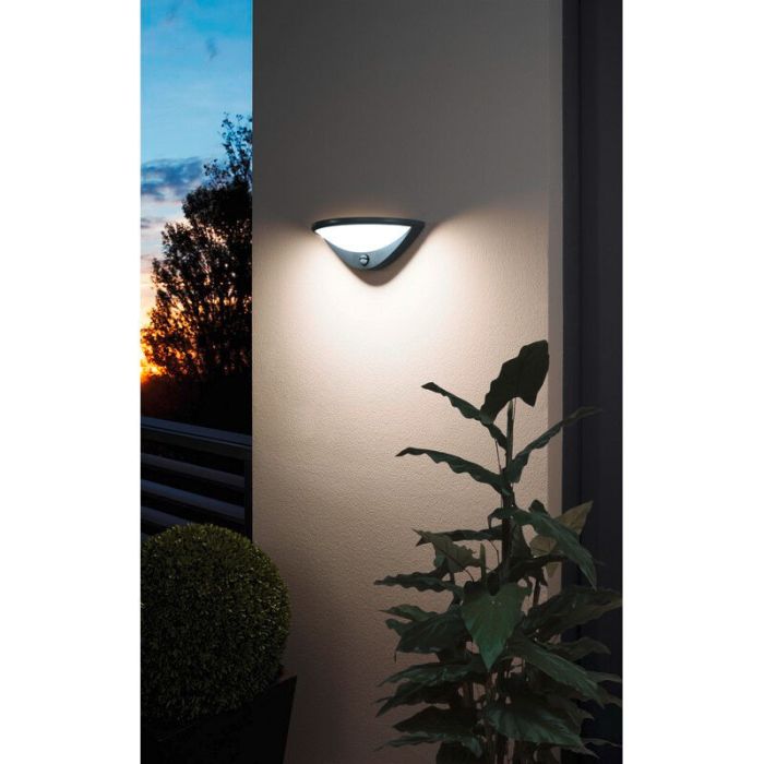 Aluminiowy kinkiet zewnętrzny z czujnikiem ruchu antracytowy, Ryan, IP44