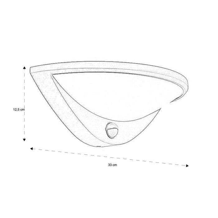 Aluminiowy kinkiet zewnętrzny z czujnikiem ruchu antracytowy, Ryan, IP44