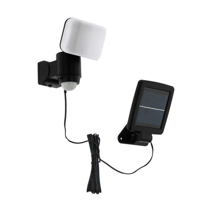Plastikowy kinkiet solarny zewnętrzny czarny, Frits, 5W, 6500K LED, IP44