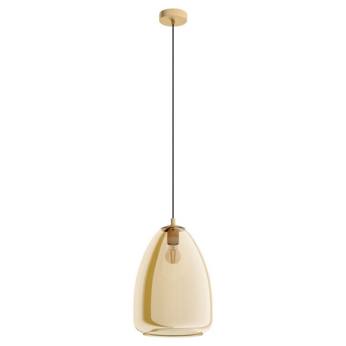 Szklana design lampa wisząca bursztynowa, Fredericus