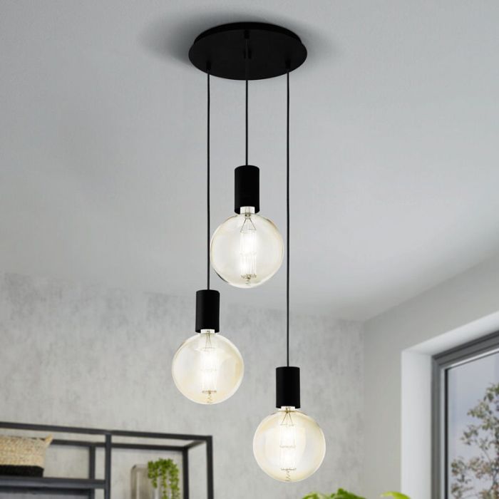 Stalowa lampa wisząca czarna, Samed