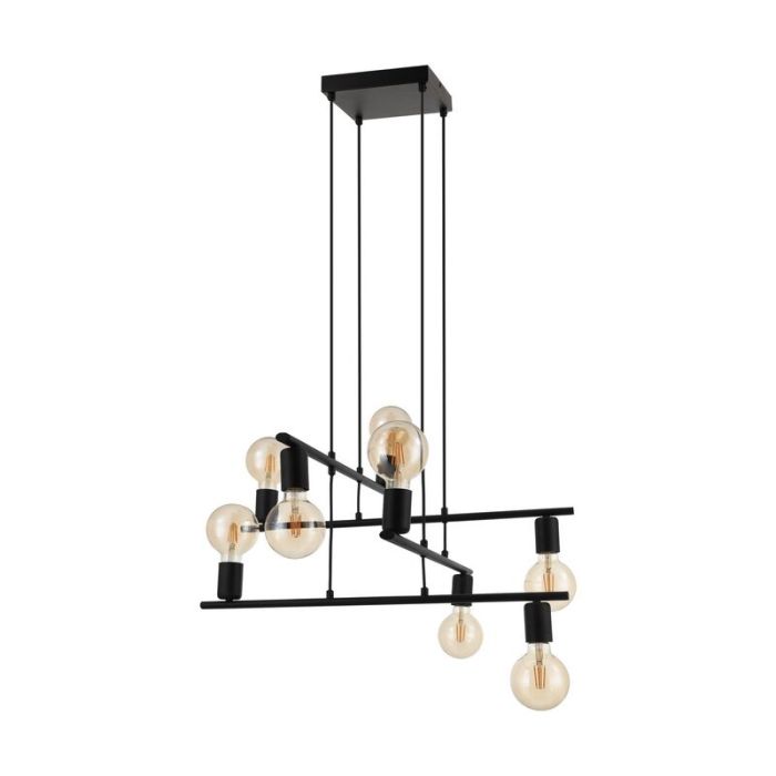 Metalowa industrialna lampa wisząca czarna, Evelyne