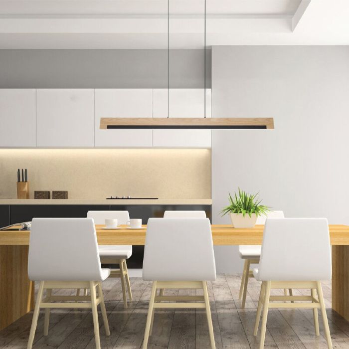 Drewniana lampa wisząca, Ludovica, 25W, 3000K LED