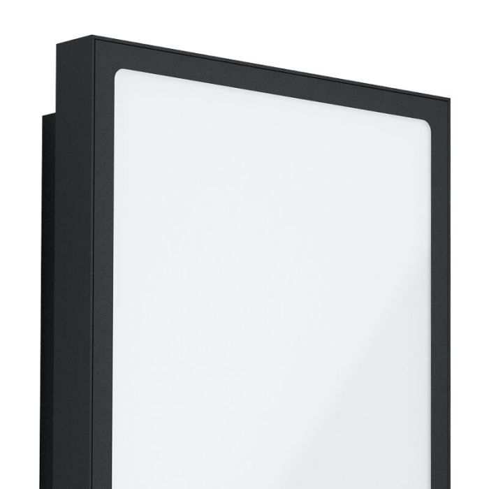 Stalowy nowoczesny kinkiet zewnętrzny z czujnikiem ruchu czarny, Lydian, 16W, 3000K LED, IP44