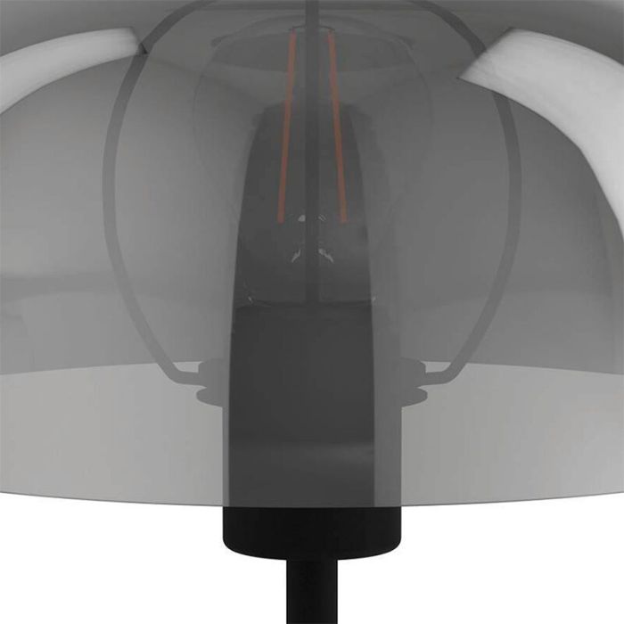 Szklana lampa stołowa czarna, Miam, z przełącznik