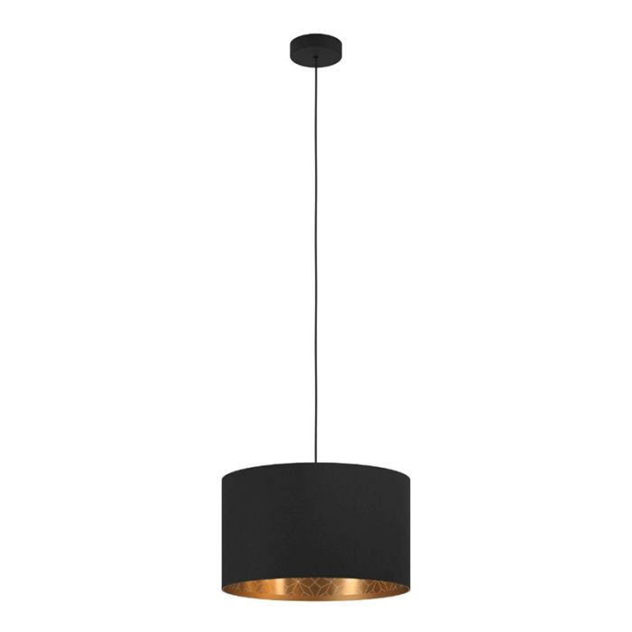 Tkanina nowoczesna lampa wisząca czarna, Kelsey