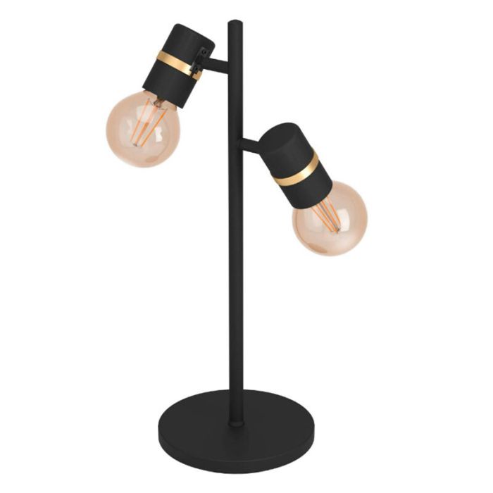 Aluminiowa lampa stołowa czarna, Jelger, z przełącznik