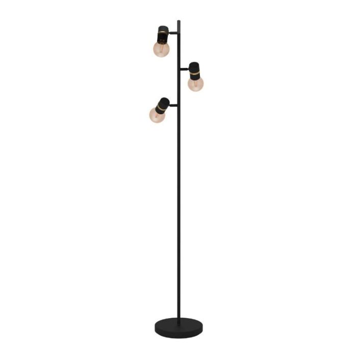 Aluminiowa lampa stojąca czarna, Jelger, z przełącznik