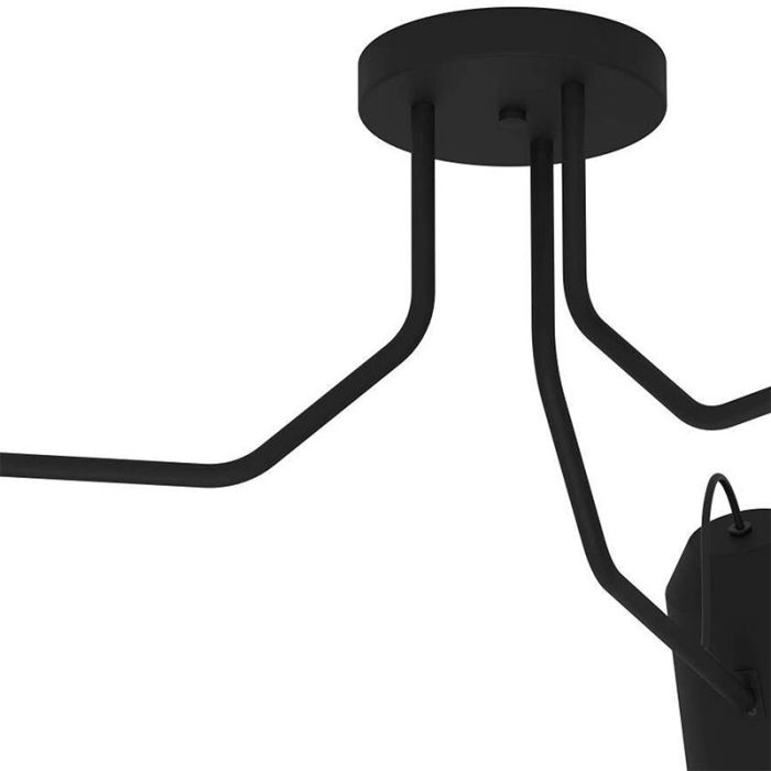 Aluminiowa industrialna lampa sufitowa czarna, Jelco