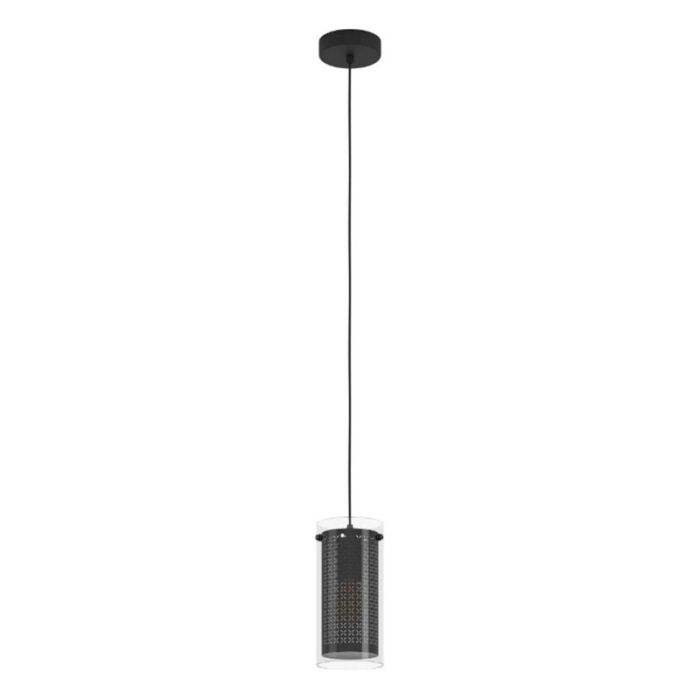 Tkanina design lampa wisząca czarna, Barceno