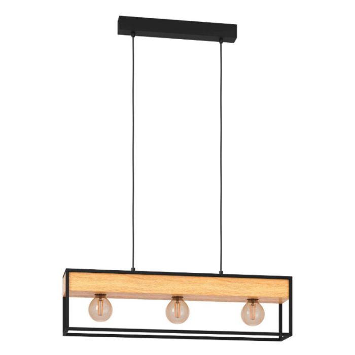 Aluminiowa industrialna lampa wisząca czarna, Jelani