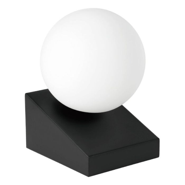 Szklana lampa stołowa czarna, Wesly, z przełącznik