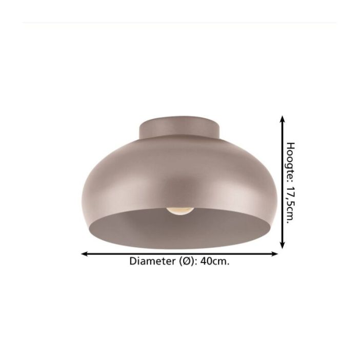 Aluminiowa rustykalna lampa sufitowa brązowa, Egine