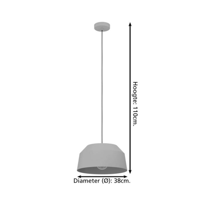 Aluminiowa rustykalna lampa wisząca szara, Teddie