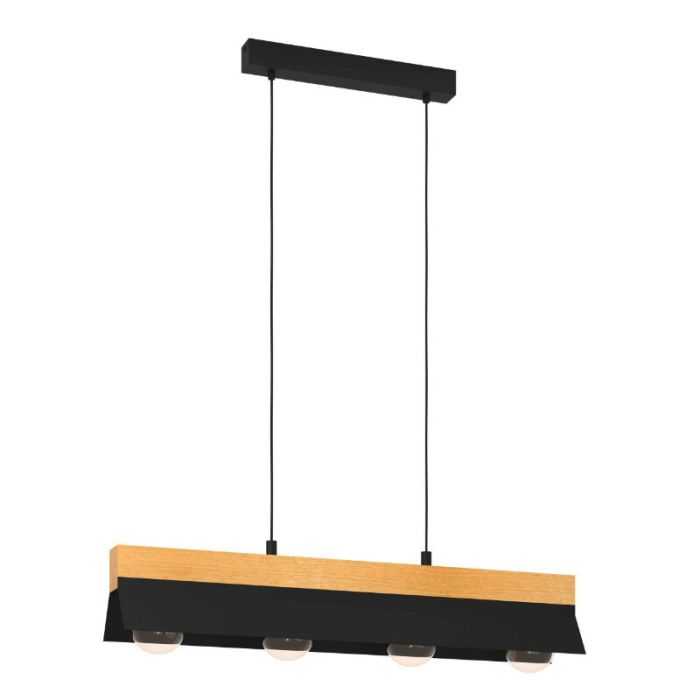 Aluminiowa industrialna lampa wisząca czarna, Kyla