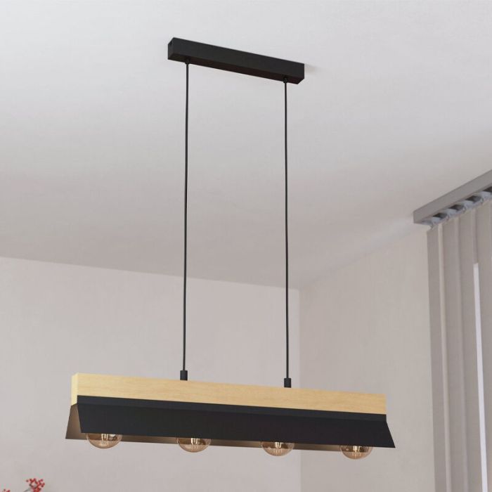 Aluminiowa industrialna lampa wisząca czarna, Kyla