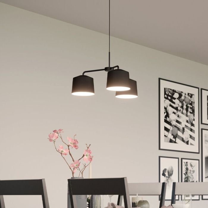 Aluminiowa industrialna lampa wisząca czarna, Vinod